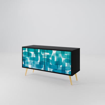 TURQUOISE RECTANGLES Móvel de TV Compacto de 2 Portas