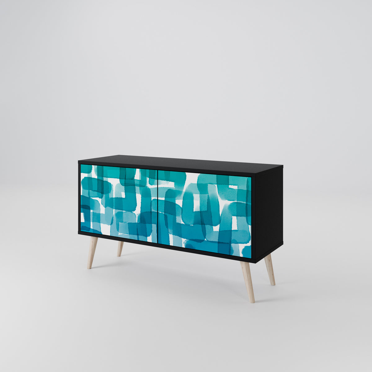 TURQUOISE RECTANGLES Móvel de TV Compacto de 2 Portas