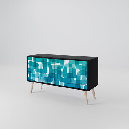 TURQUOISE RECTANGLES Móvel de TV Compacto de 2 Portas