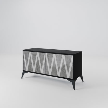 SOLID ZIG ZAG Móvel de TV Compacto de 2 Portas