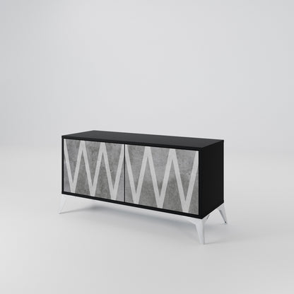 SOLID ZIG ZAG Móvel de TV Compacto de 2 Portas