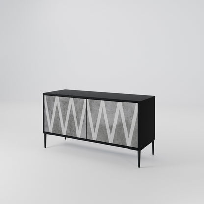 SOLID ZIG ZAG Móvel de TV Compacto de 2 Portas