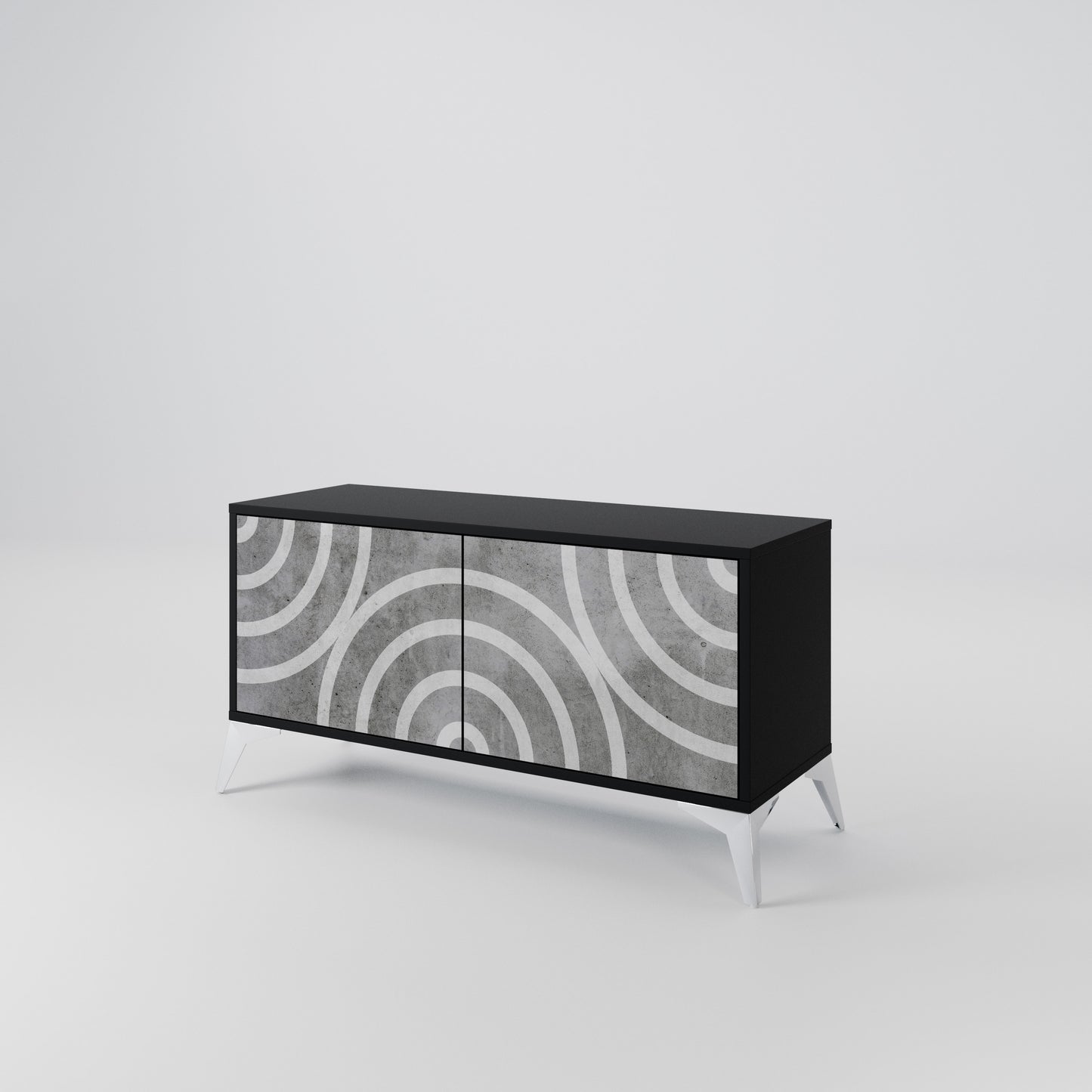 CIRCLE CONCRETE Móvel de TV Compacto de 2 Portas