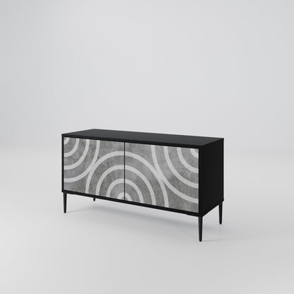 CIRCLE CONCRETE Móvel de TV Compacto de 2 Portas