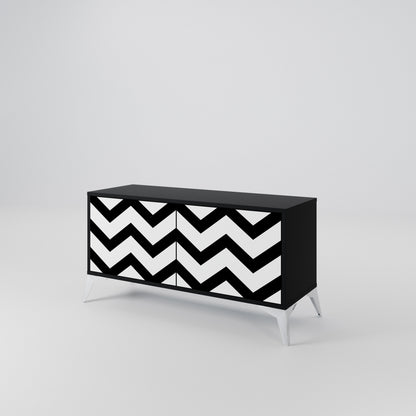 CLASSIC ZIG ZAG Móvel de TV Compacto de 2 Portas