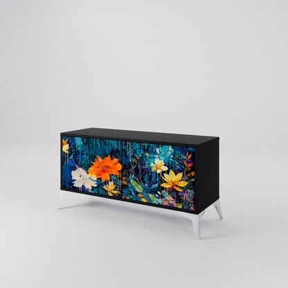 MIDNIGHT BLOSSOM Móvel de TV Compacto de 2 Portas