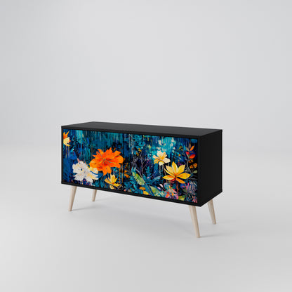 MIDNIGHT BLOSSOM Móvel de TV Compacto de 2 Portas