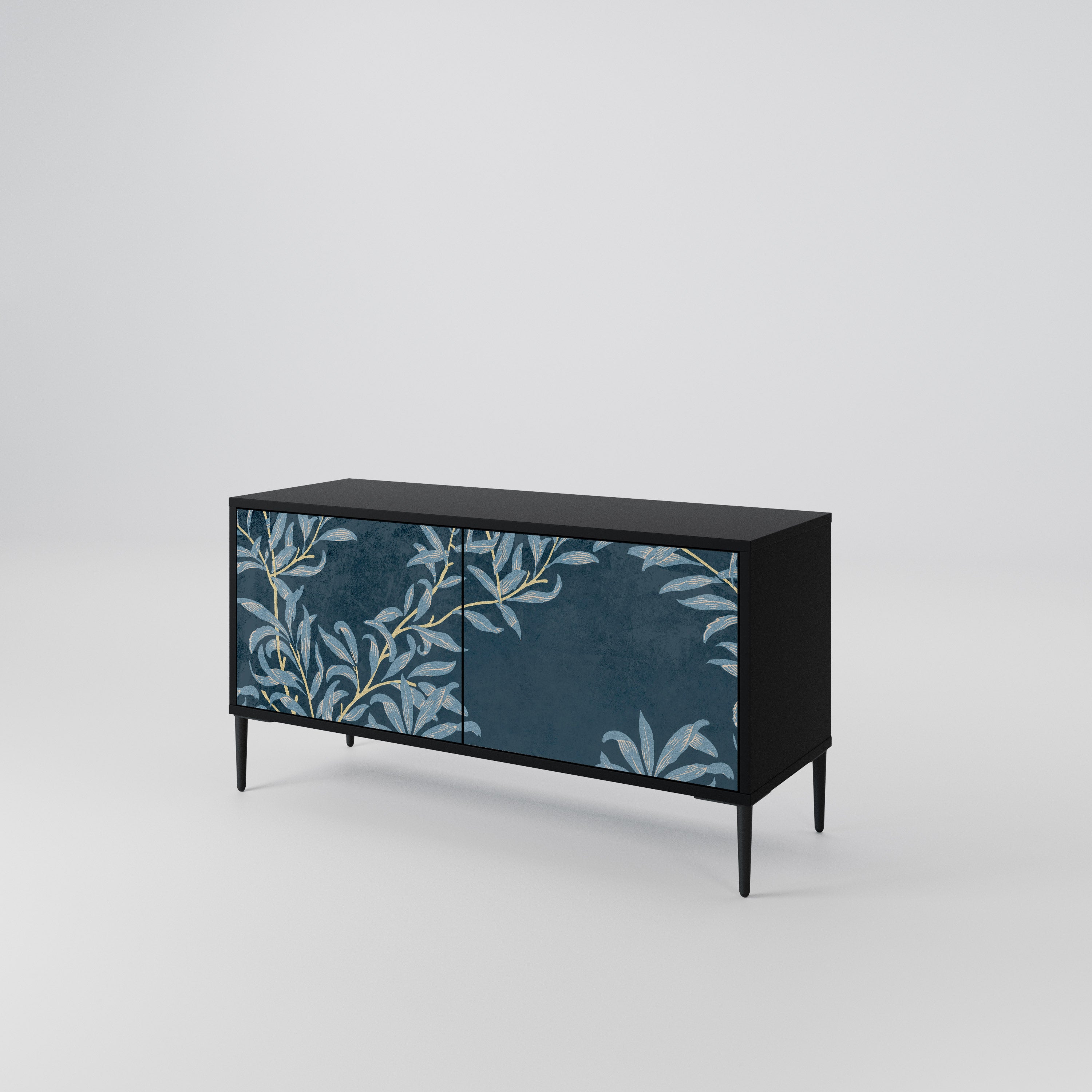 BLUE LEAVES Compact 2-Door TV Cabinet