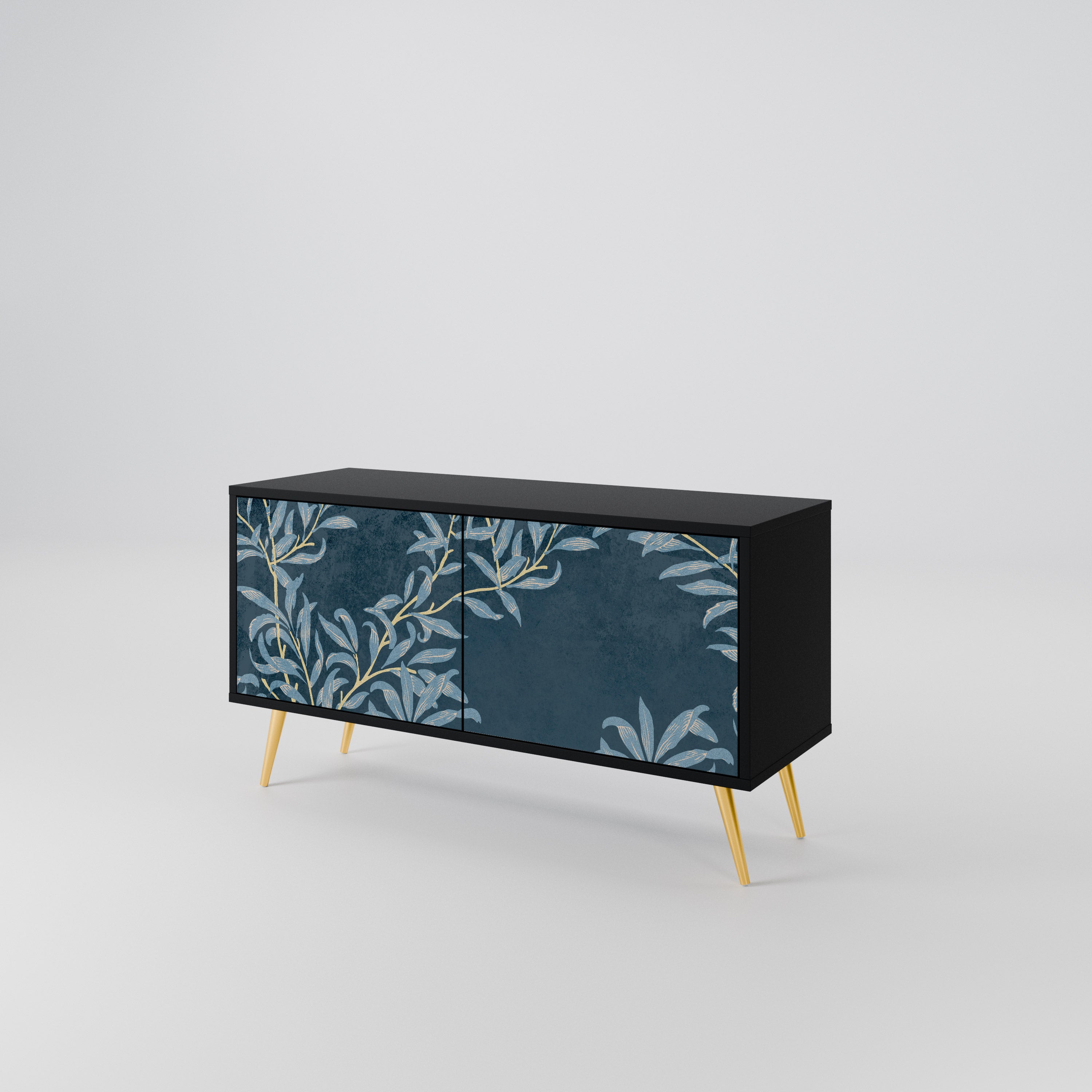 BLUE LEAVES Compact 2-Door TV Cabinet