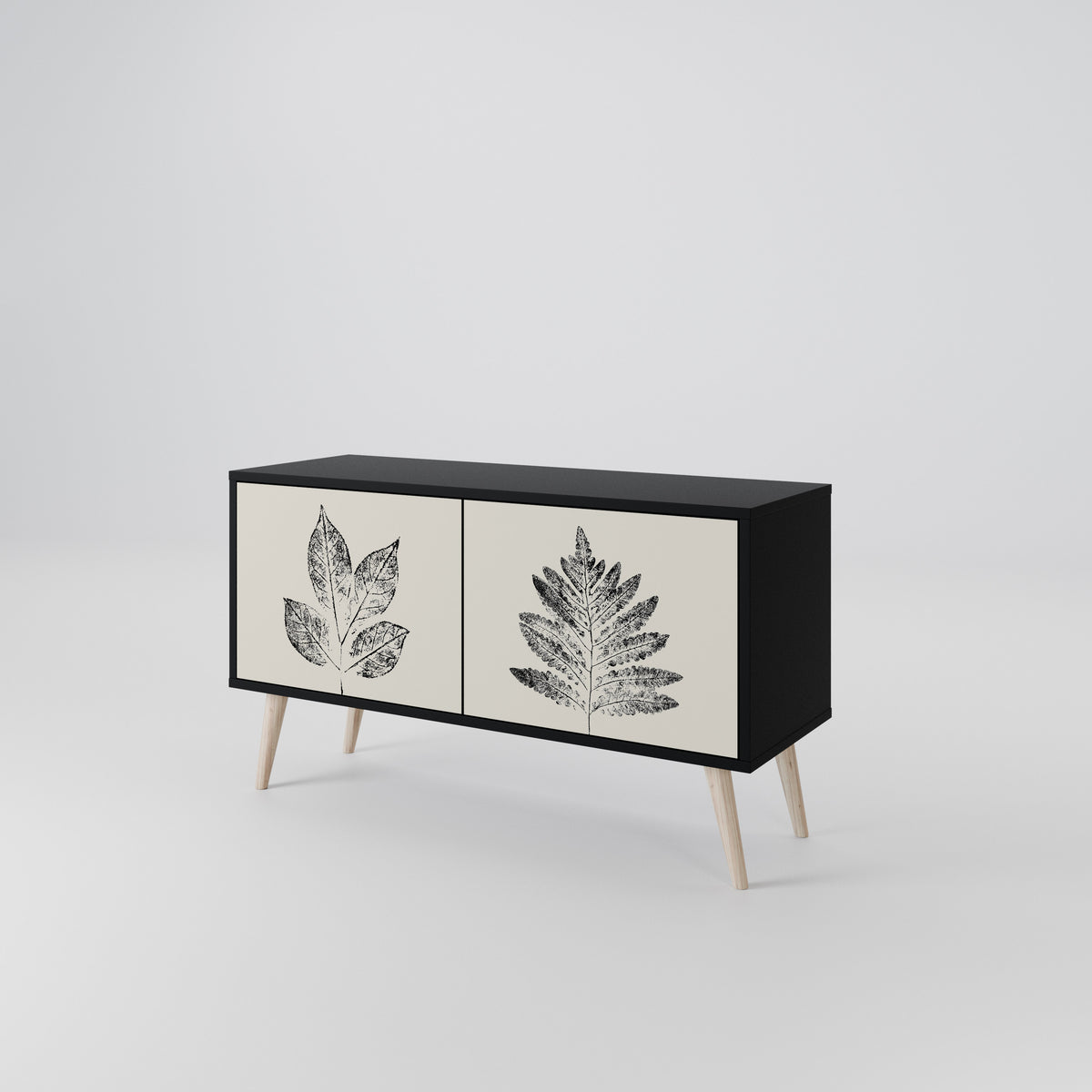 LEAFY STAMPS Móvel de TV Compacto de 2 Portas