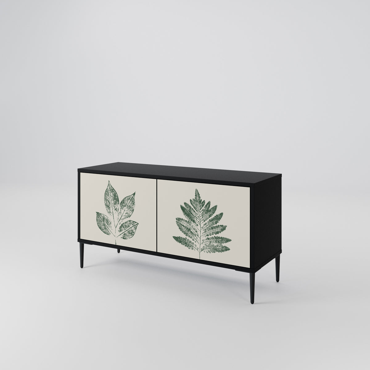 GREEN LEAFY STAMPS Compact 2-Door TV Cabinet