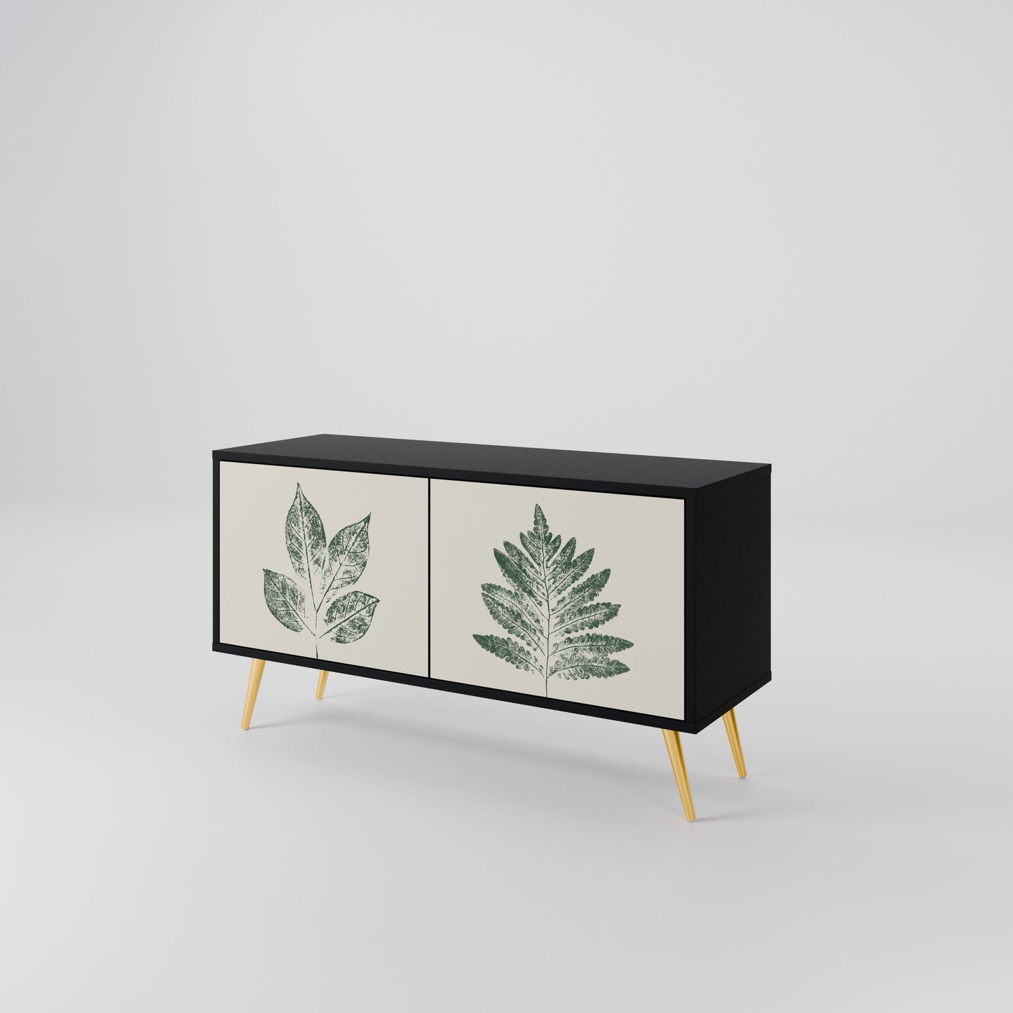 GREEN LEAFY STAMPS Compact 2-Door TV Cabinet