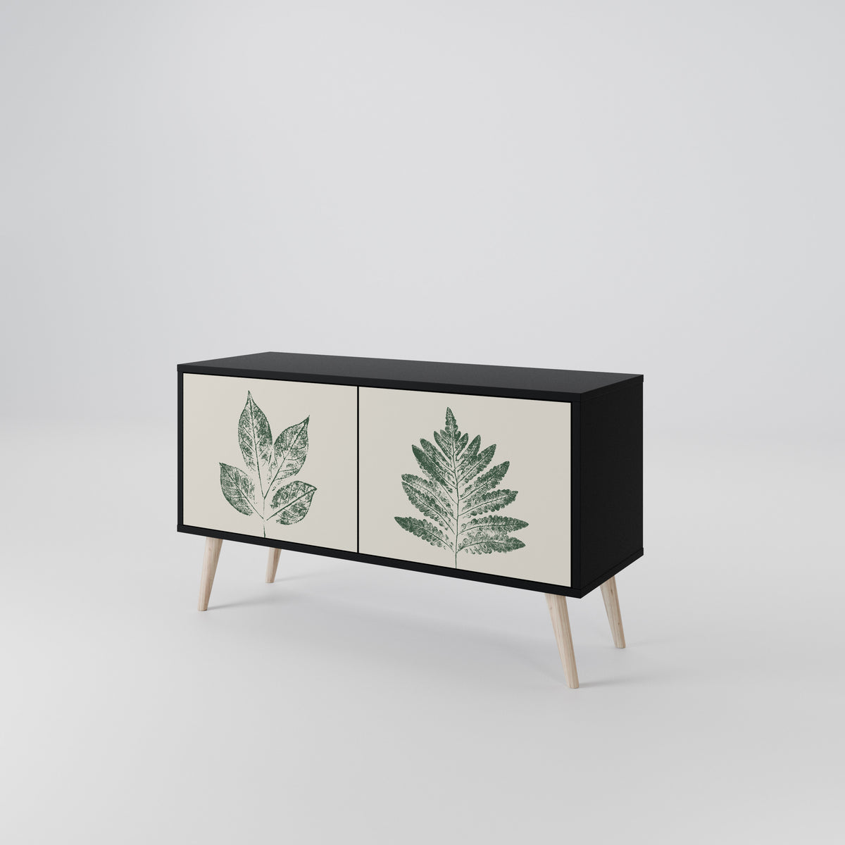 GREEN LEAFY STAMPS Compact 2-Door TV Cabinet