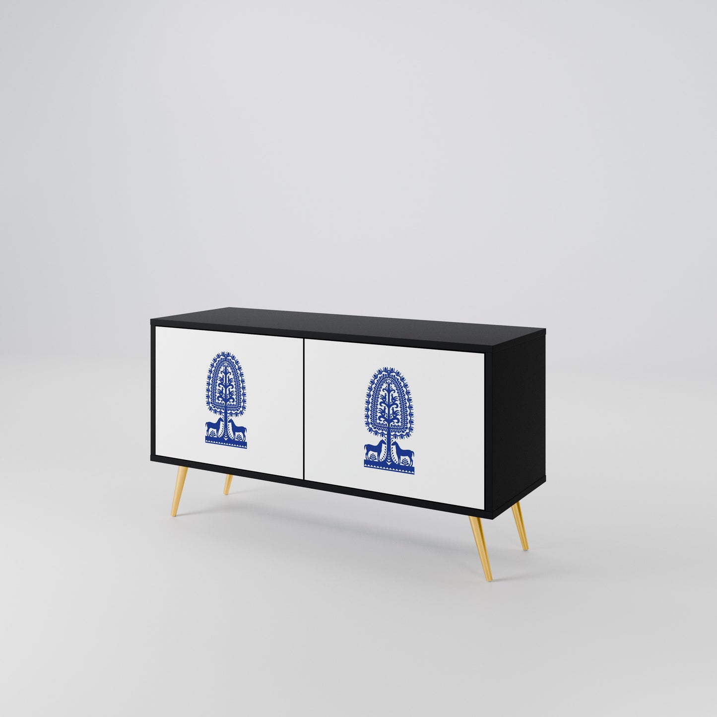 POLISH FOLK ART Móvel de TV Compacto de 2 Portas