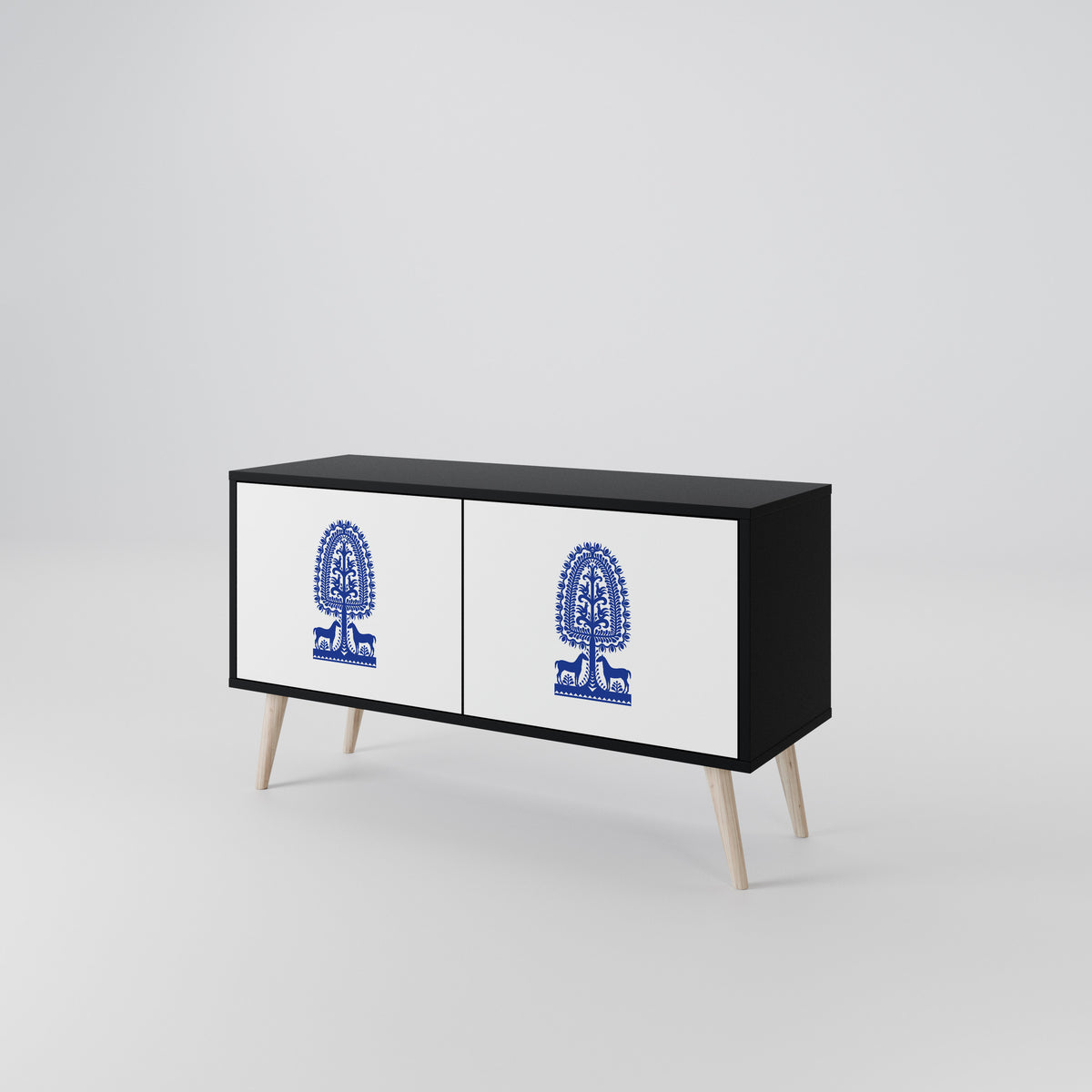 POLISH FOLK ART Móvel de TV Compacto de 2 Portas