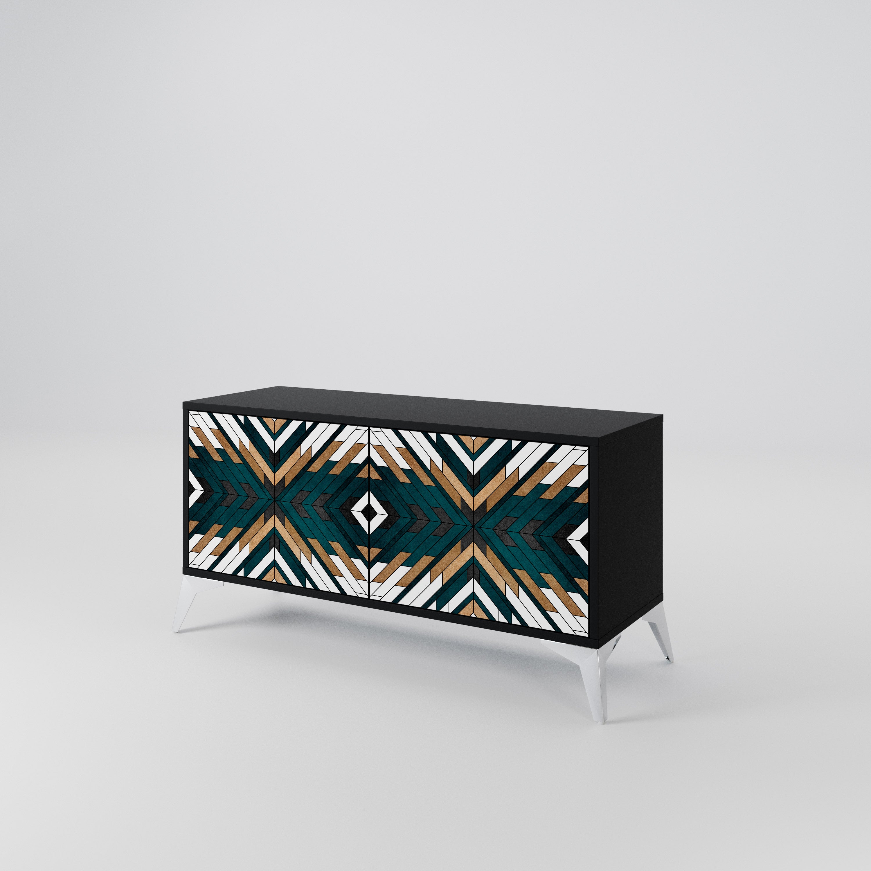 ARTISTIC GEOMETRY Compact 2-Door TV Cabinet
