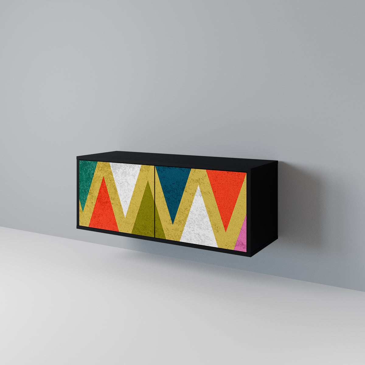 COLORFUL TRIANGLES Móvel de TV Compacto de 2 Portas