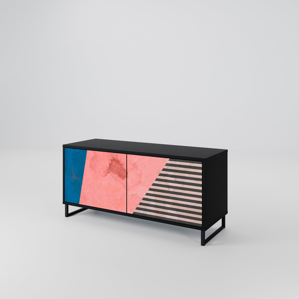 GLAMOROUS STRIPE Móvel de TV Compacto de 2 Portas
