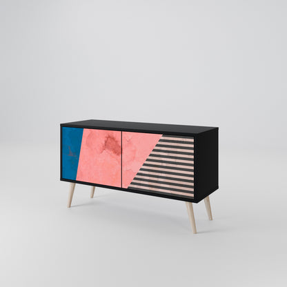 GLAMOROUS STRIPE Móvel de TV Compacto de 2 Portas