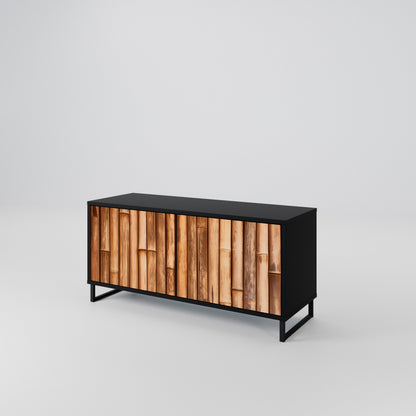 NATURAL WOOD Móvel de TV Compacto de 2 Portas