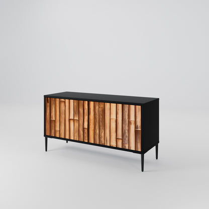 NATURAL WOOD Móvel de TV Compacto de 2 Portas