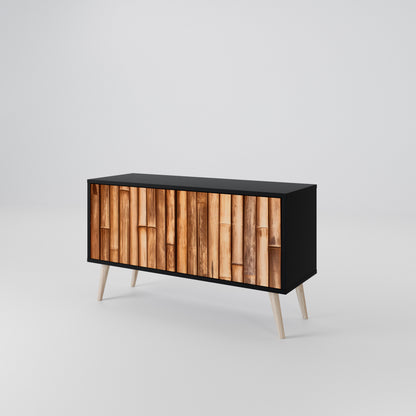 NATURAL WOOD Móvel de TV Compacto de 2 Portas