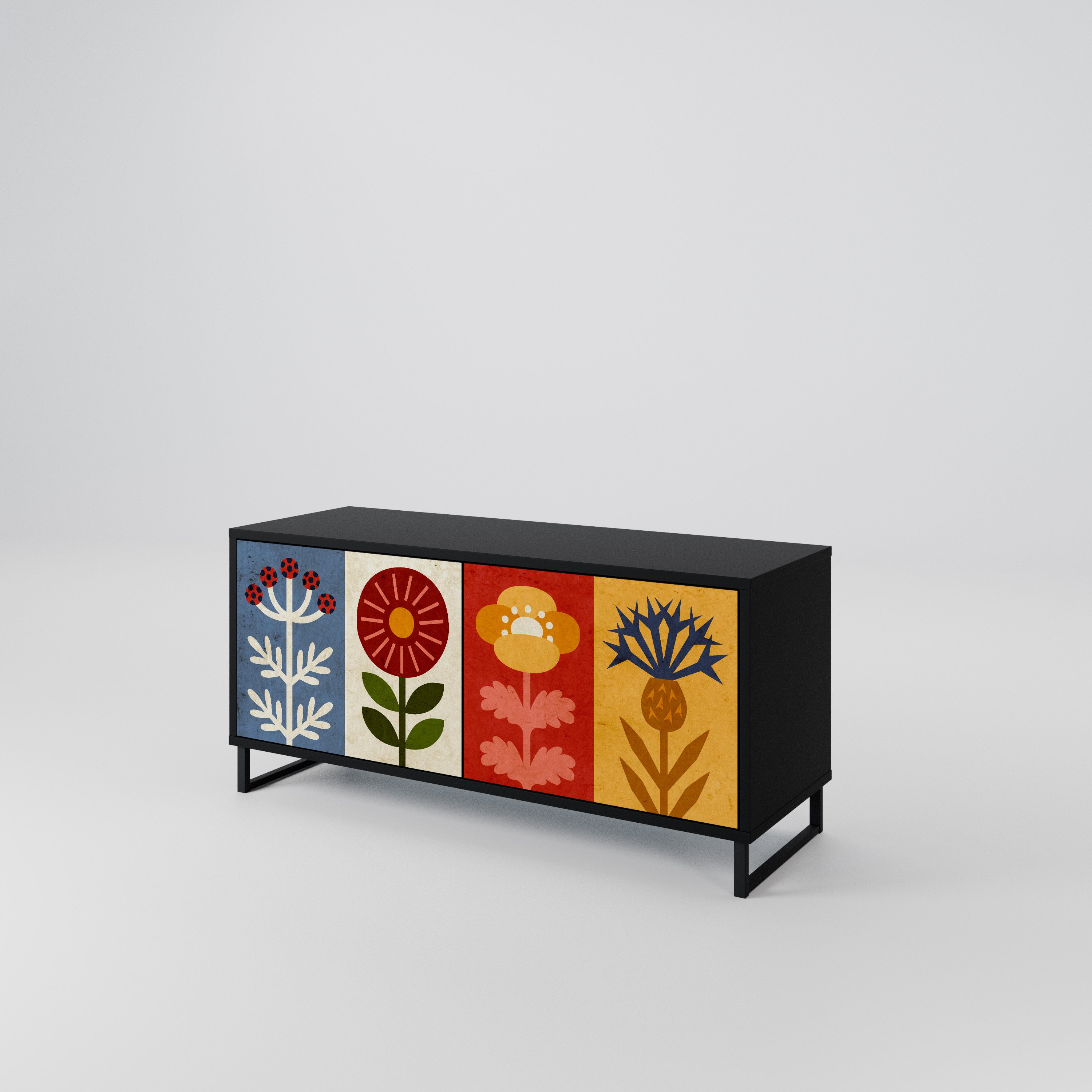 SCANDIC FLOWERET Móvel de TV Compacto de 2 Portas