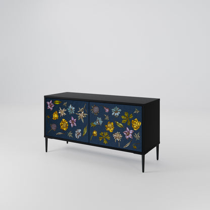 FLOWERS ON NAVY BLUE Móvel de TV Compacto de 2 Portas
