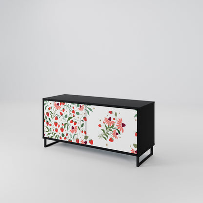 FLOWERS AND STRAWBERRIES Móvel de TV Compacto de 2 Portas