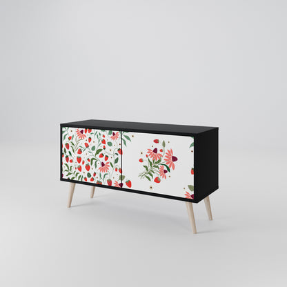 FLOWERS AND STRAWBERRIES Móvel de TV Compacto de 2 Portas