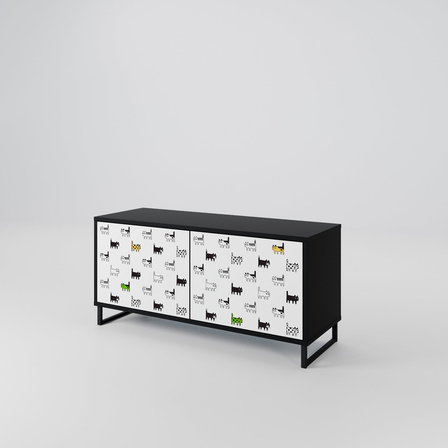 CATS COMPILATION Compact 2-Door TV Cabinet