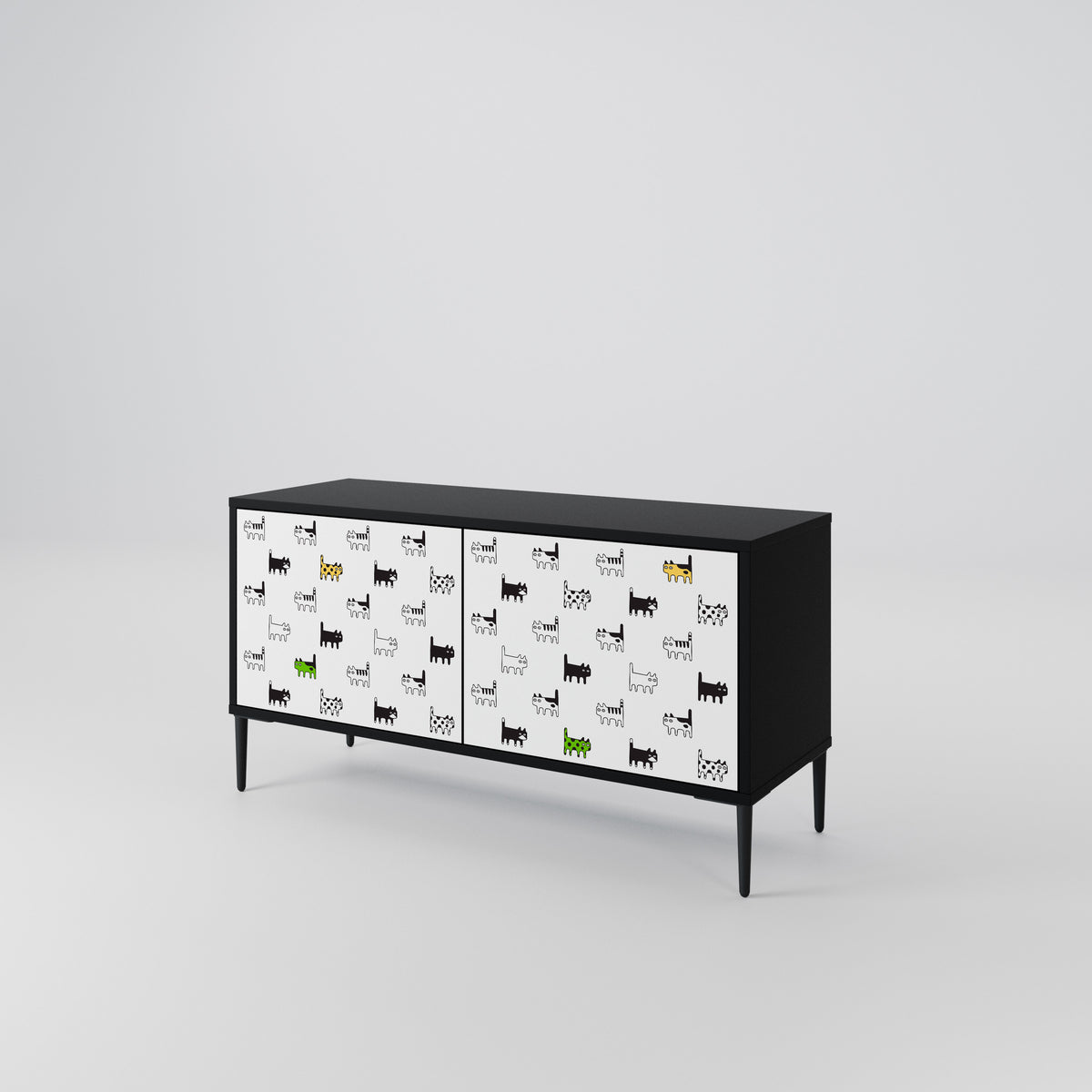 CATS COMPILATION Compact 2-Door TV Cabinet