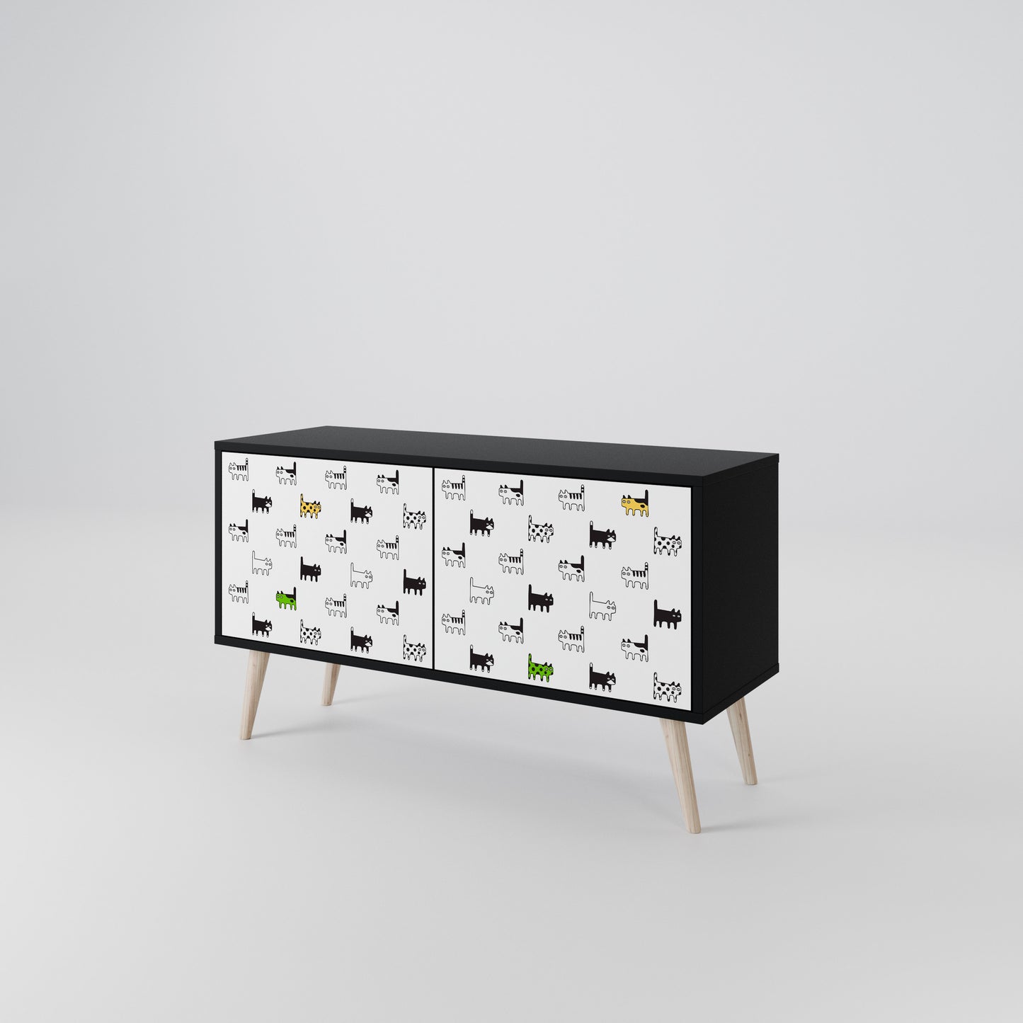 CATS COMPILATION Compact 2-Door TV Cabinet