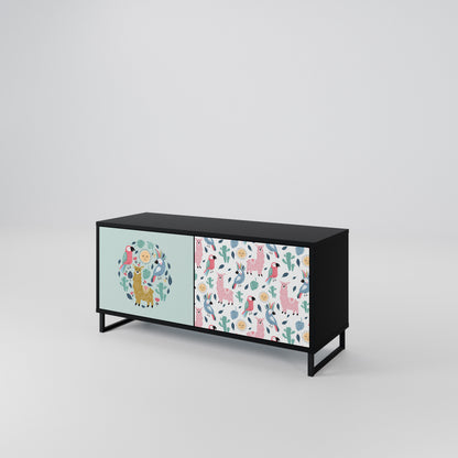 COLORFUL ALPACAS Móvel de TV Compacto de 2 Portas