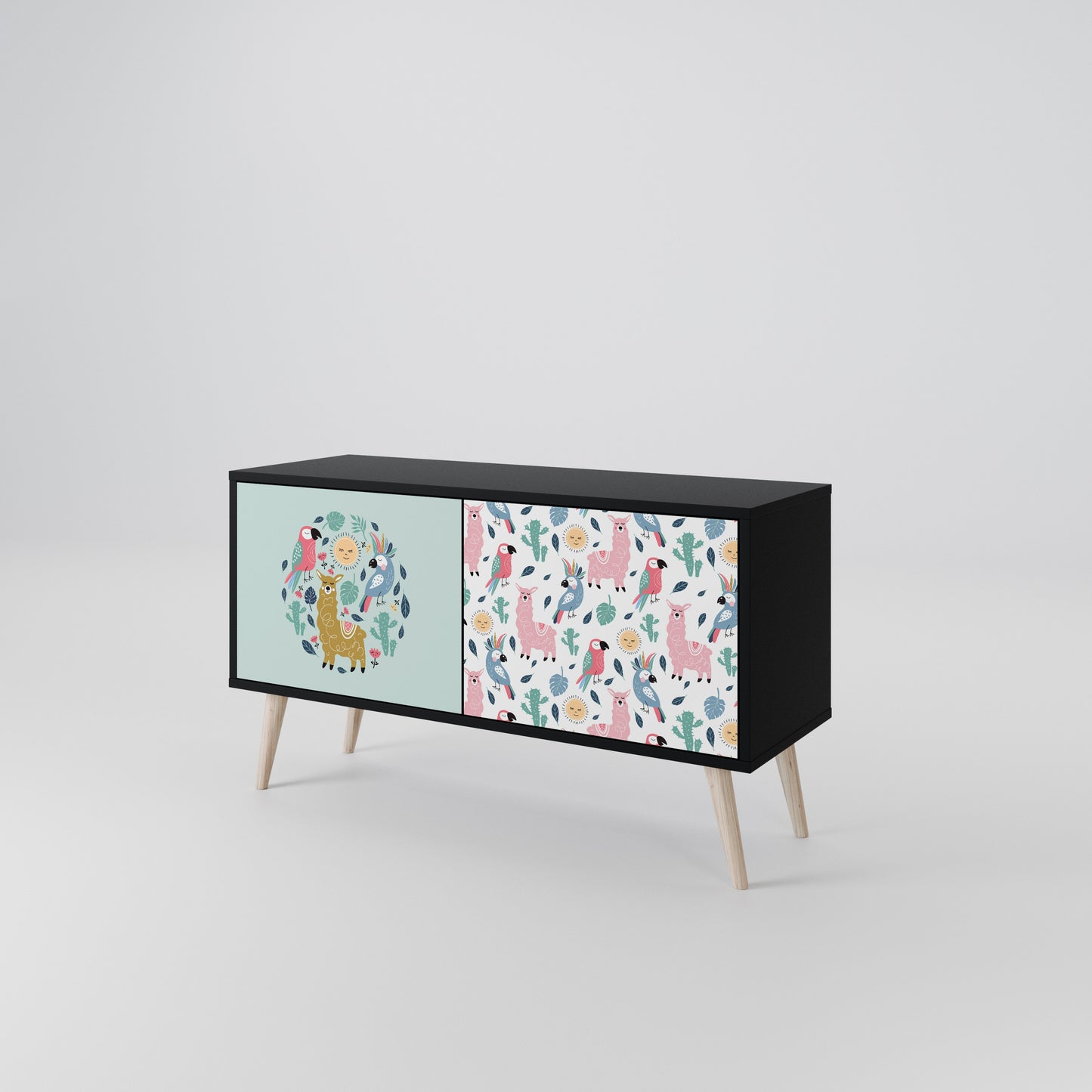COLORFUL ALPACAS Móvel de TV Compacto de 2 Portas