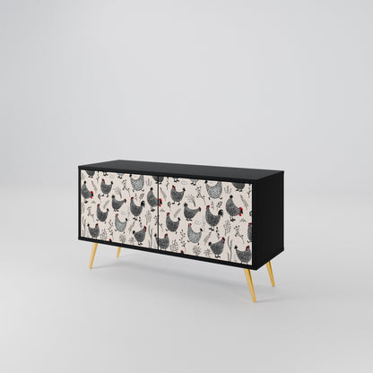 HAPPY HENS Compact 2-Door TV Cabinet