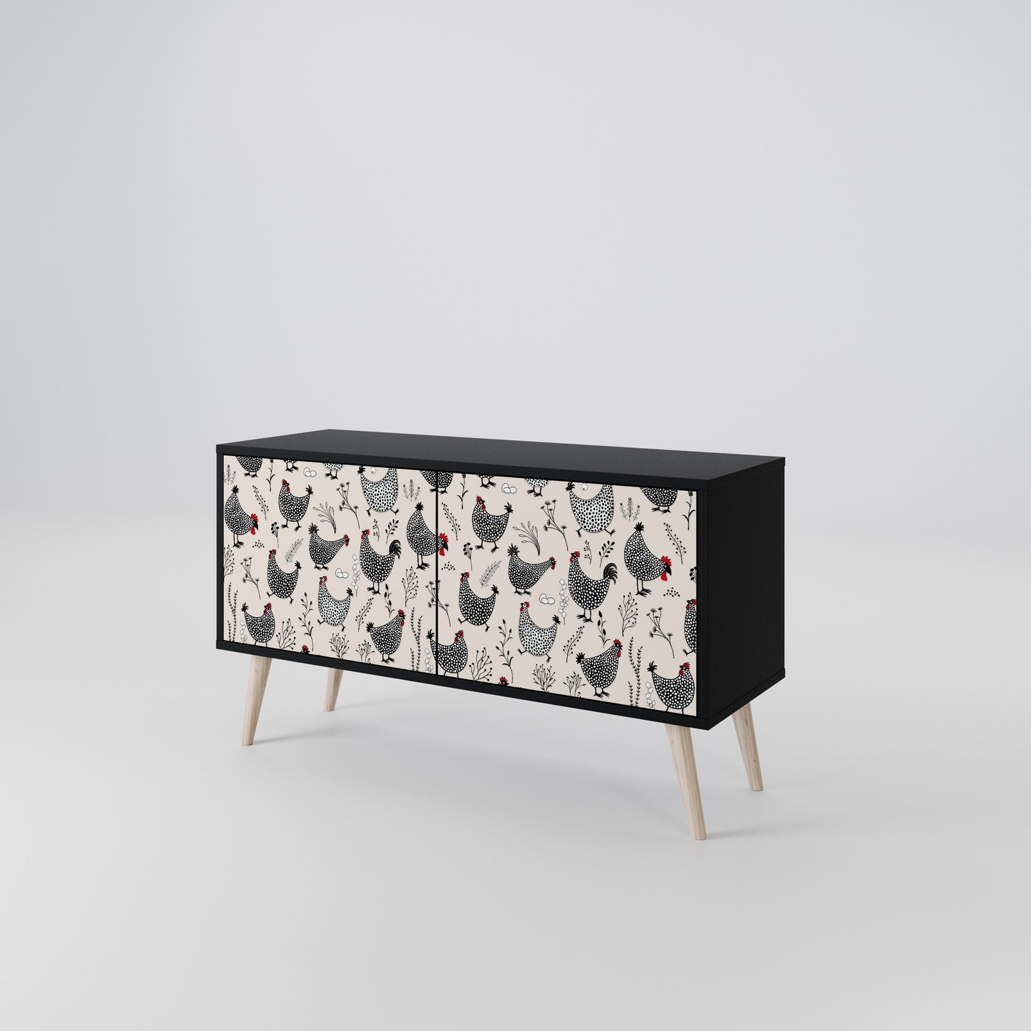 HAPPY HENS Compact 2-Door TV Cabinet