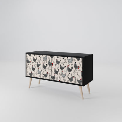 HAPPY HENS Compact 2-Door TV Cabinet