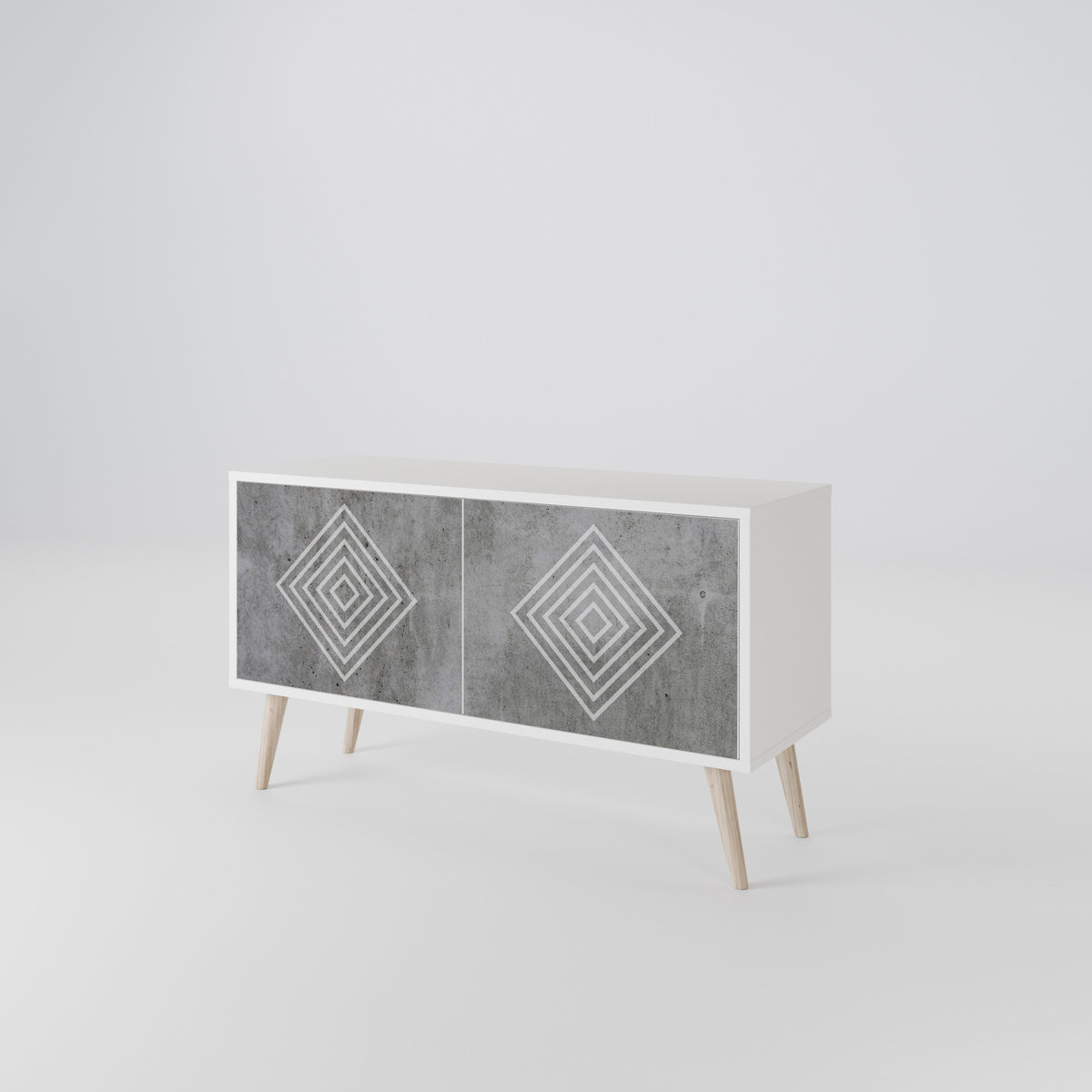 POLYGONAL ARTISTRY Móvel de TV Compacto de 2 Portas