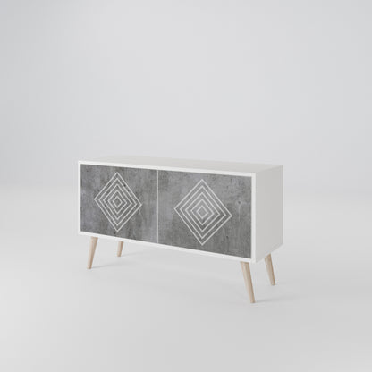 POLYGONAL ARTISTRY Móvel de TV Compacto de 2 Portas