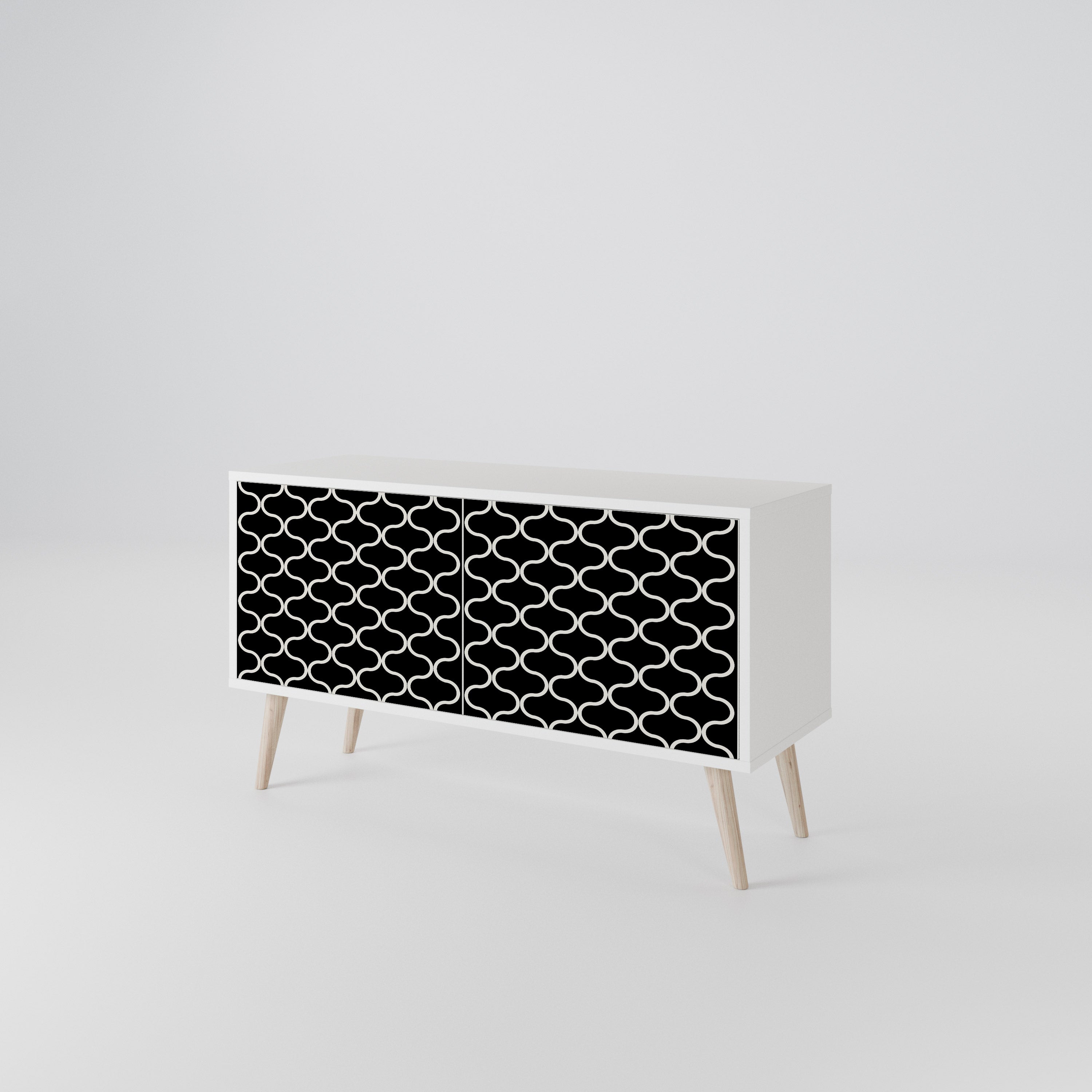 TESSELATED BLACKNESS Compact 2-Door TV Cabinet