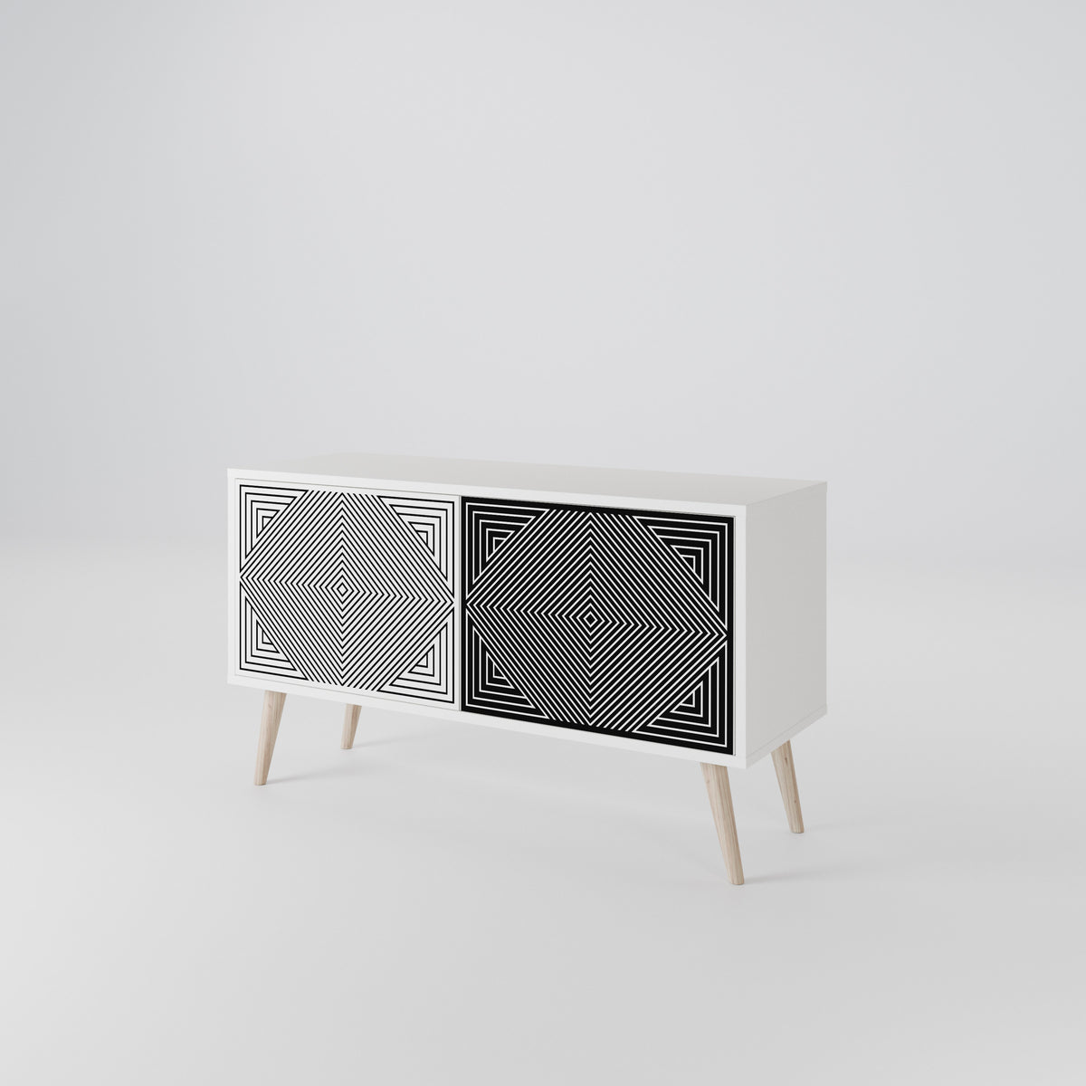 POLYGON ILLUSION Móvel de TV Compacto de 2 Portas