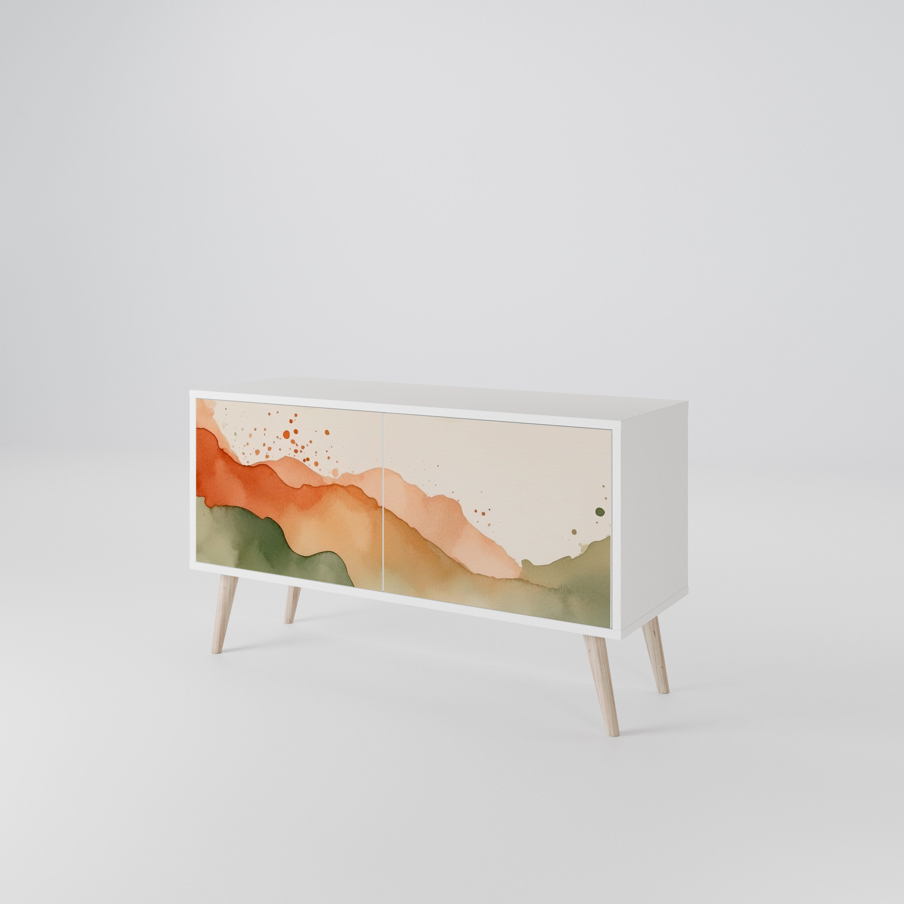 WATERCOLOUR PEAKS Compact 2-Door TV Cabinet