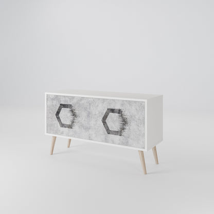 HEXAGONAL FIGURES Móvel de TV Compacto de 2 Portas