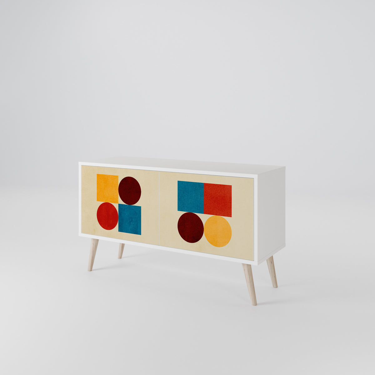 GEOMETRIC PUZZLE Móvel de TV Compacto de 2 Portas