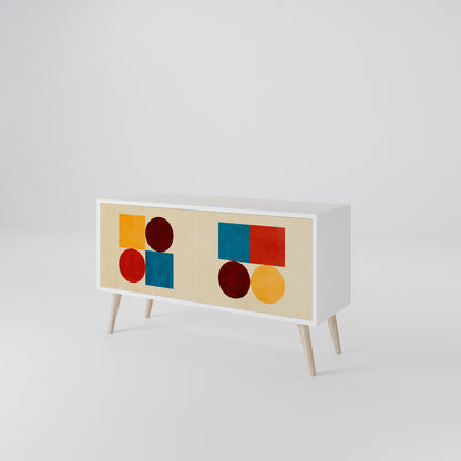 GEOMETRIC PUZZLE Móvel de TV Compacto de 2 Portas