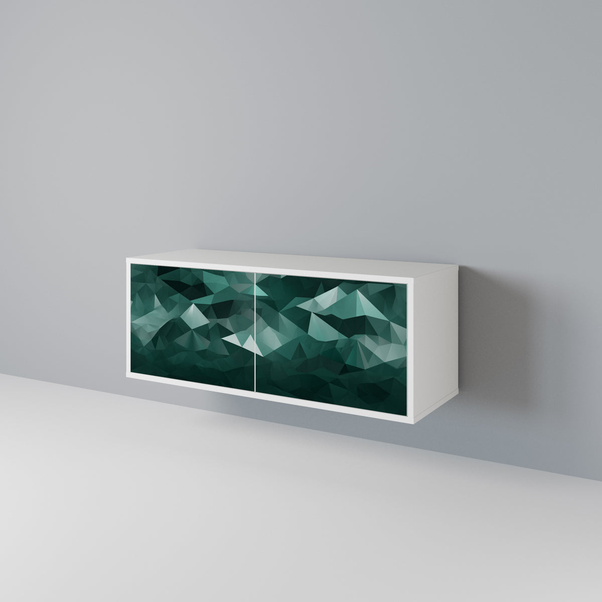 POLYGONAL FLOATING Móvel de TV Compacto de 2 Portas