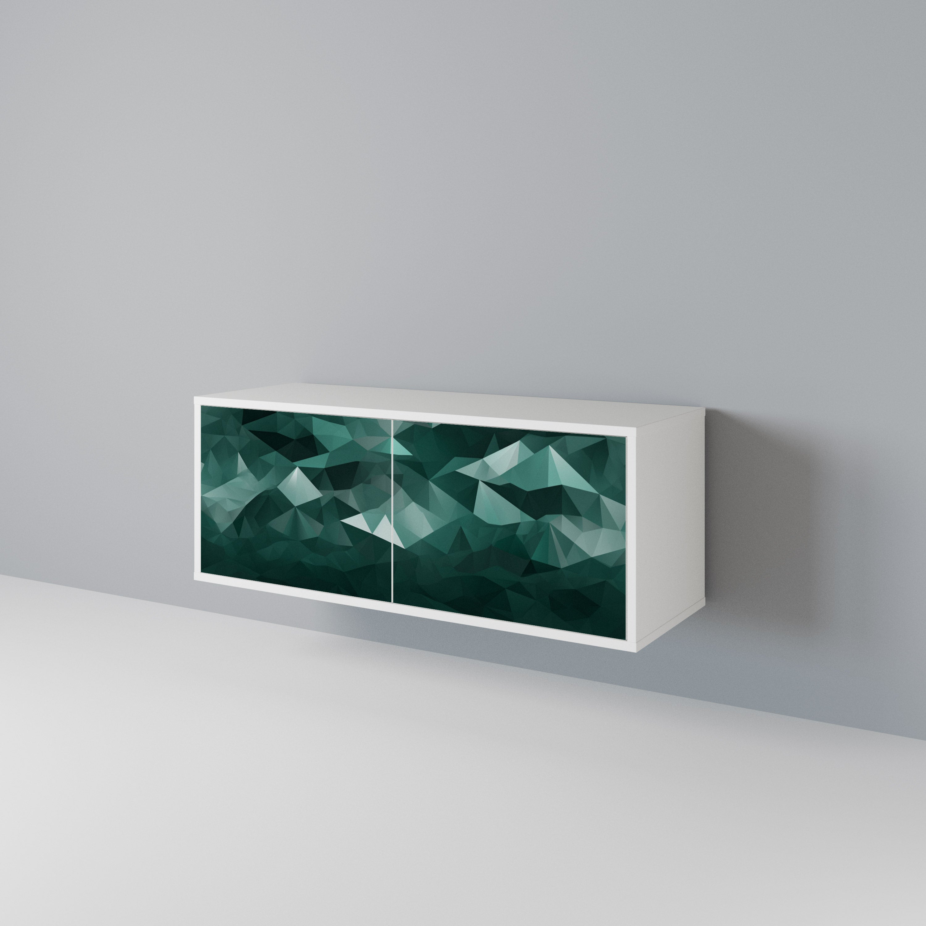 POLYGONAL FLOATING Móvel de TV Compacto de 2 Portas