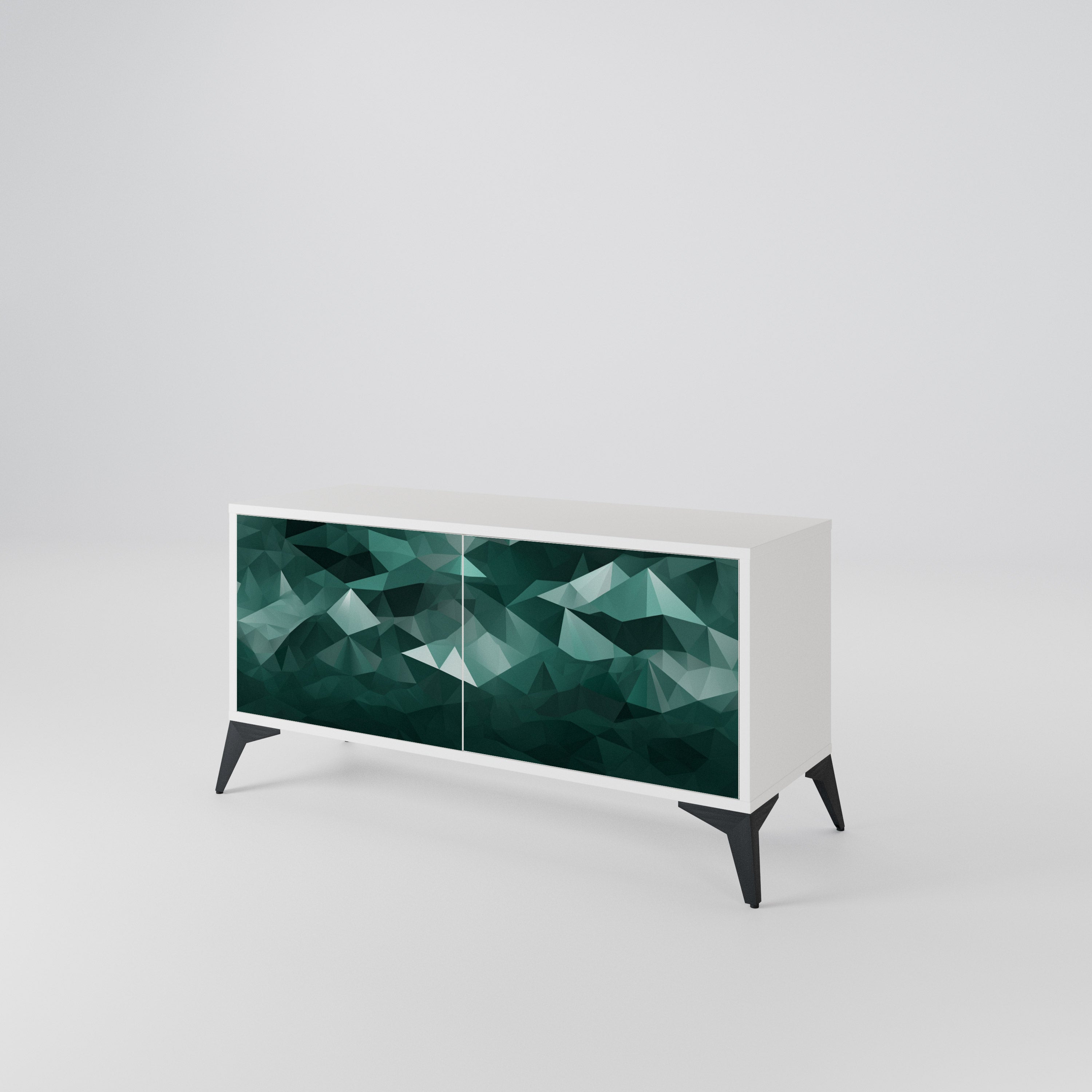 POLYGONAL FLOATING Móvel de TV Compacto de 2 Portas