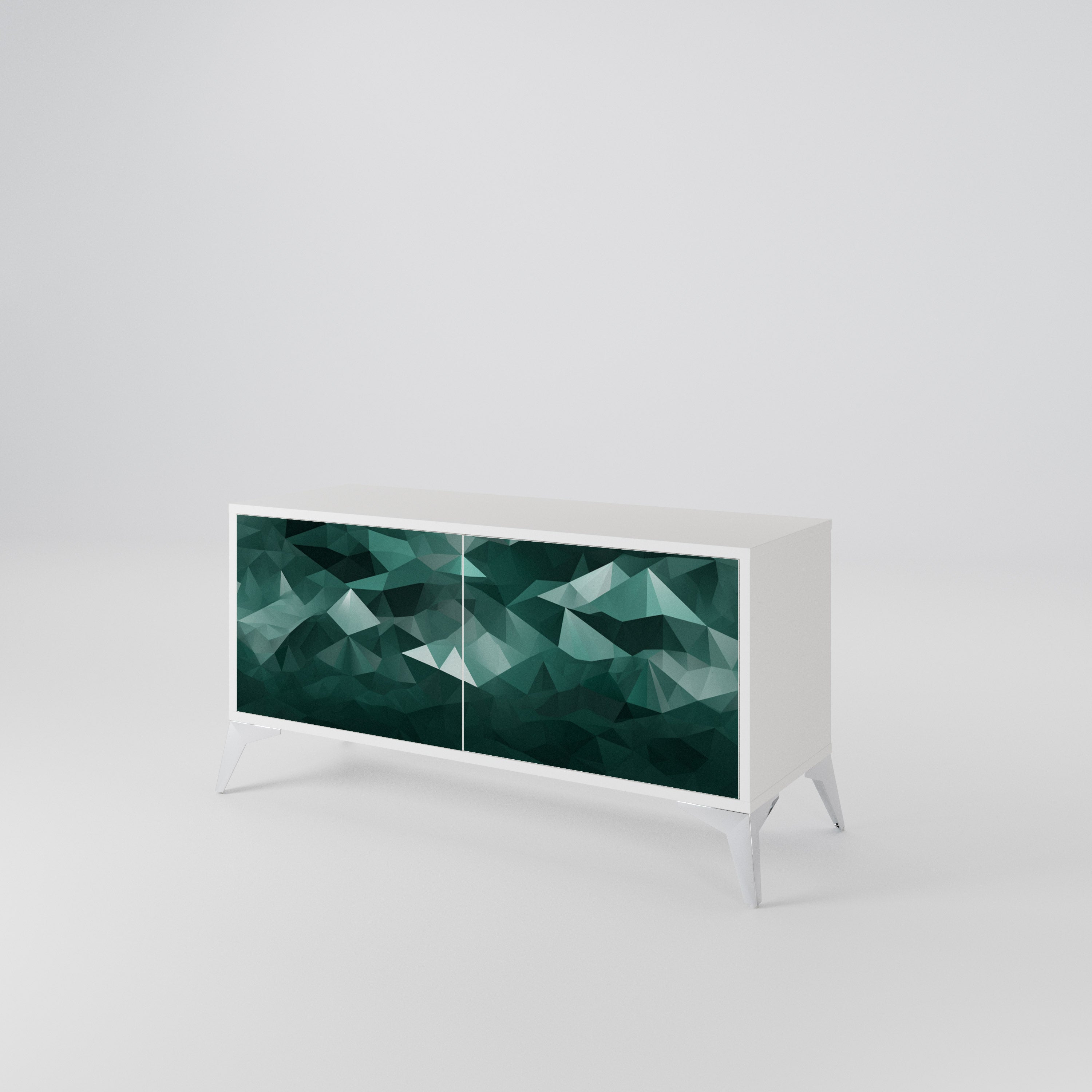 POLYGONAL FLOATING Móvel de TV Compacto de 2 Portas